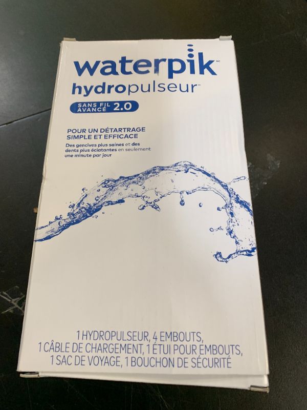 Photo 1 of Waterpik Cordless Advanced 2.0 Water Flosser For Teeth, Gums, Braces, Dental Care With Travel Bag and 4 Tips, ADA Accepted, Rechargeable, Portable, and Waterproof, White WP-580, Packaging May Vary