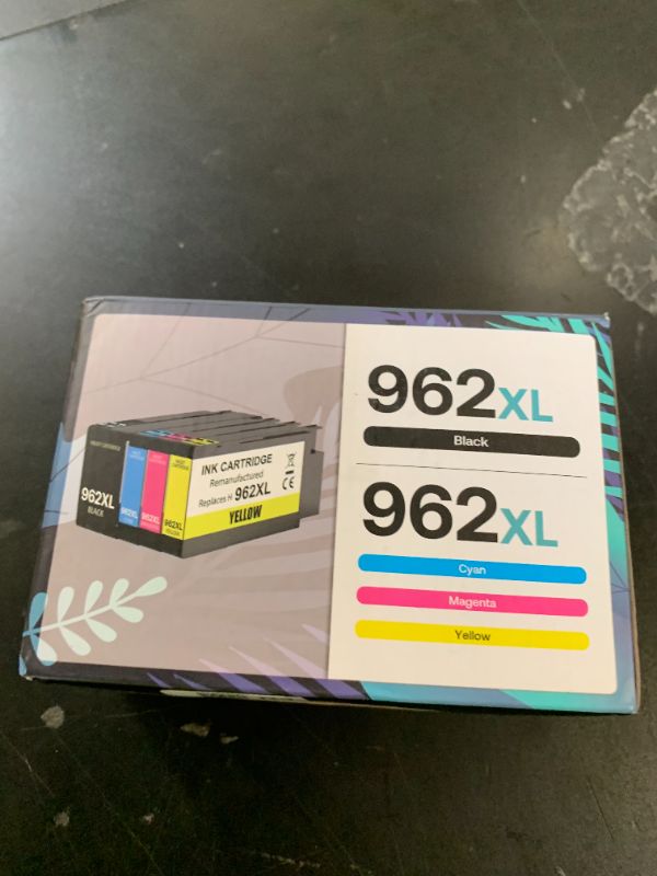 Photo 1 of 962XL Ink Cartridge Combo Pack Remanufactured for HP 962 Ink Work with *e Series Printers That Activated hp+ Service for HP OfficeJet Pro 9015e 9018e 9010 9025 9020 Series Office Printers (4 Pack)