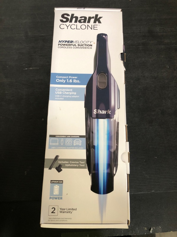 Photo 1 of Shark Cyclone PET Handheld Vacuum with 8" Crevice Tool, HyperVelocity Suction, Navy Blue/Grey, CH701