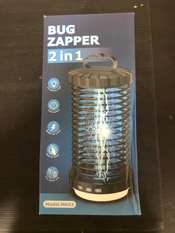 Photo 1 of Bug Zapper Outdoor, 2025 Upgraded 3 in 1 Rechargeable Bug Zapper with 5000mAh Battery & LED Night Light, 4000V Cordless Waterproof Mosquito Zapper for Outside,Patio,Backyard,Garden Black