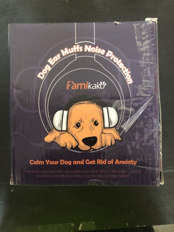 Photo 1 of Famikako Upgraded Dog Ear Muffs for Noise Protection - 22dB NRR Noise Cancelling Headphones with Dog Paw Design, Calming Earmuffs for Thunder, Fireworks & Hunting (L, White-Pink)