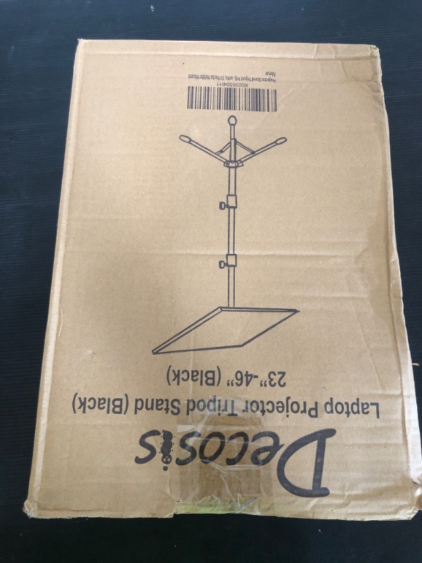 Photo 1 of DECOSIS Projector Stand Tripod from 23" to 46", Laptop Tripod Stand Height Adjustable with Gooseneck Phone Holder, Laptop Floor Stand for Office, Home, Stage, Studio, DJ Racks Holder Mount