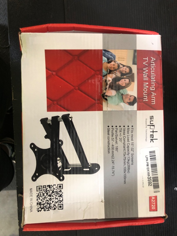 Photo 1 of Suptek TV Wall Mount Swivel Tilt Rotation Full Motion Adjustable Articulating for Most 15-32 inch LED, LCD Monitor Wall Mount VESA 75,100 (MA2720)