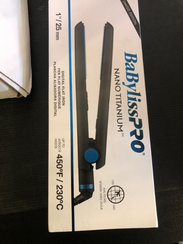 Photo 1 of BaBylissPRO Limited Edition 1" Nano Titanium Digital Hair Straightener