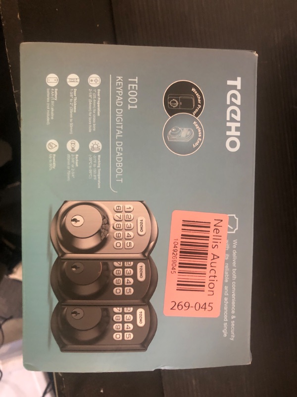 Photo 1 of TEEHO TE001 Keyless Entry Door Lock with Keypad - Smart Deadbolt Lock for Front Door with 2 Keys - Auto Lock - Easy Installation - Matte Black