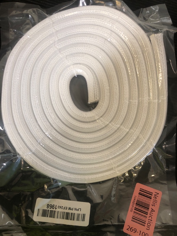 Photo 1 of CrocSee 10ft - 1/2 inch Braided Cable Management Sleeve Cord Protector - Self-Wrapping Split Wire Loom for TV/Computer/Home Theater/Engine Bay - White