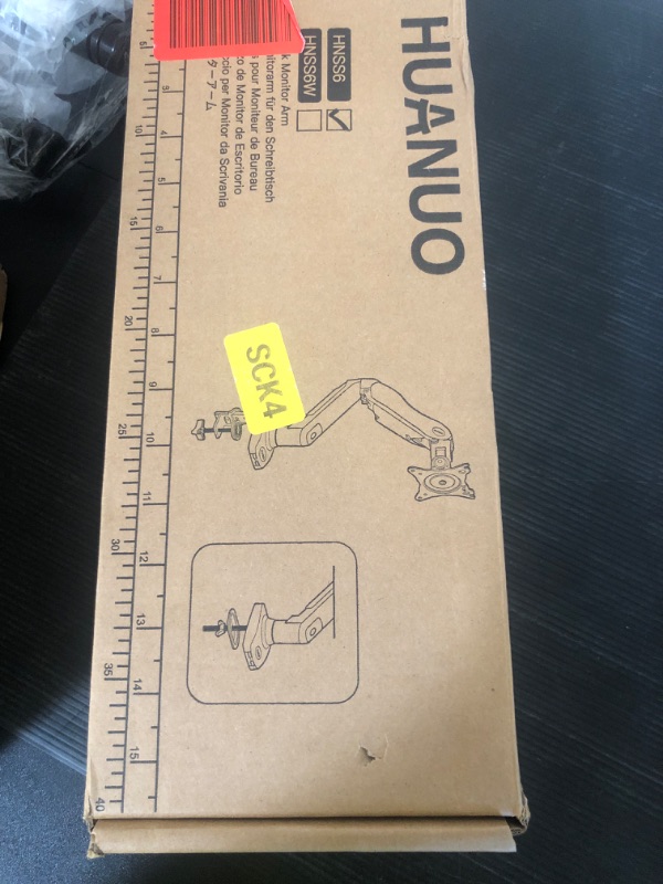Photo 1 of HUANUO Single Monitor Mount, 13 to 32 Inch Gas Monitor Arm, Adjustable Stand, Vesa Mount with Clamp and Grommet Base - Fits 4.4 to 19.8lbs LCD Computer Monitors