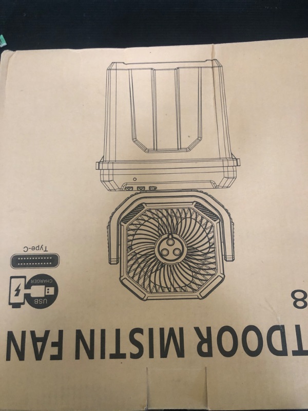 Photo 1 of Portable Misting Fans Rechargeable for Outside, Battery Powered Camping Fan Mister that Blows Cold Air, 6L Bucket, 45° Oscillating, 3 Nozzles, Remote Control, Summer Essentials Gift for Patios, Travel