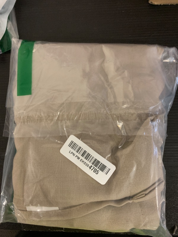 Photo 1 of Nanspring Taupe Linen Cafe Curtains 24 Inch Length Light Filtering Semi Sheer Mini Curtain for Small Window Basement Bathroom Back Tab Rod Pocket Pleated Short Sheer Kitchen Drapes 36x24 Inches