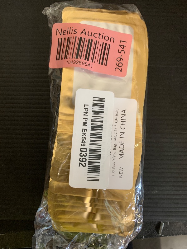 Photo 1 of 100 Pack Mylar Bags with Clear Window,Food Storage Smell Proof Bags,Scratch Resistant Hand Packaging,Resealable Bags for Small Bussiness Cookies Candy Sample (Gold, 2.24 * 3.74 inch)