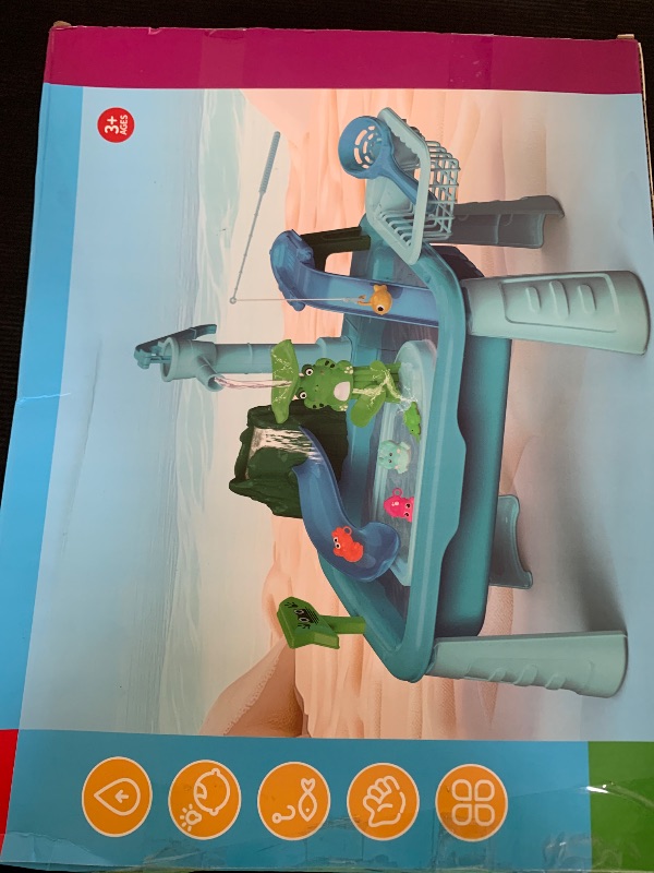 Photo 1 of JUKUDAHU Water Table Play Sink Toy for Kids 2 3 4 5 6 Years Old - Outdoor Kitchen with Running Water, Fishing Games, Toddler Water Play Table for Kids Ages 3-8, Beach Outdoor Toys, Summer Gifts