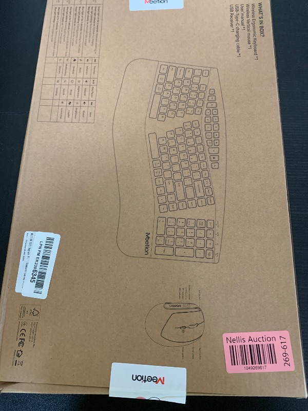 Photo 1 of MEETION 2025 Upgrade Pink Ergonomic Keyboard and Mouse, Multi-Device Bluetooth/2.4G Keyboard, 3 DPI Adjustable Wireless Mouse, Full-Sized Rechargeable Cordless for PC/Computer/Laptop/Window