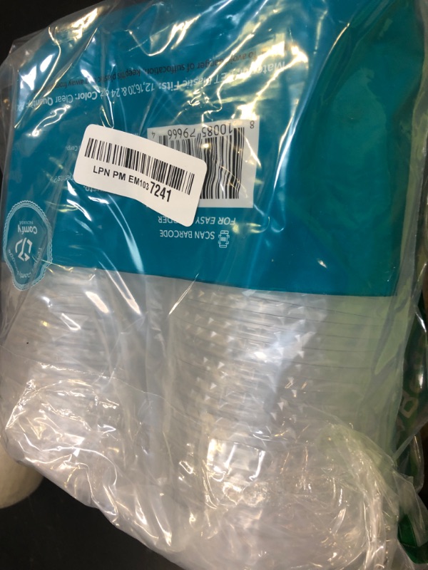 Photo 1 of [100 Count] Crystal Clear Strawless PET Plastic Lids for 12, 16, 20 & 24 oz. Milkshake Cups