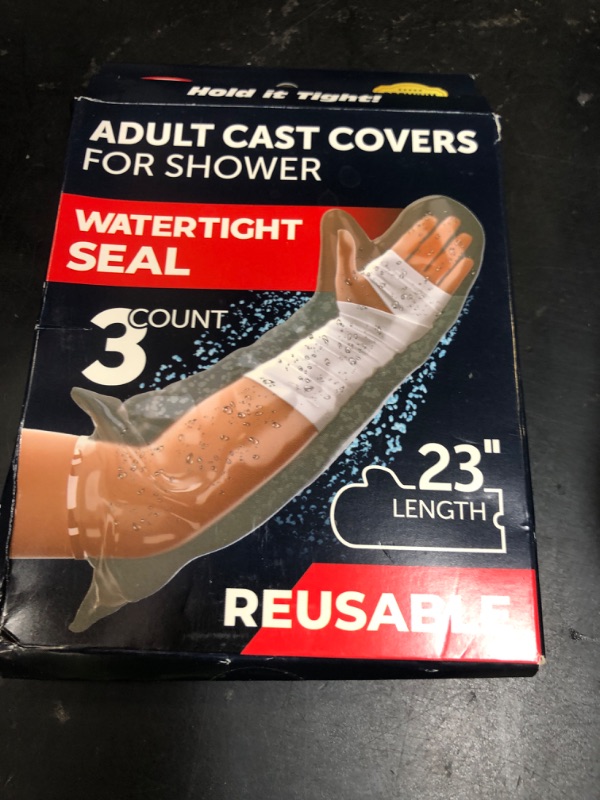 Photo 1 of 100% Waterproof Cast Covers for Shower Arm - Tight Seal - 3pk Adult Reusable Cast Protectors - Half Arm Bag Sleeves