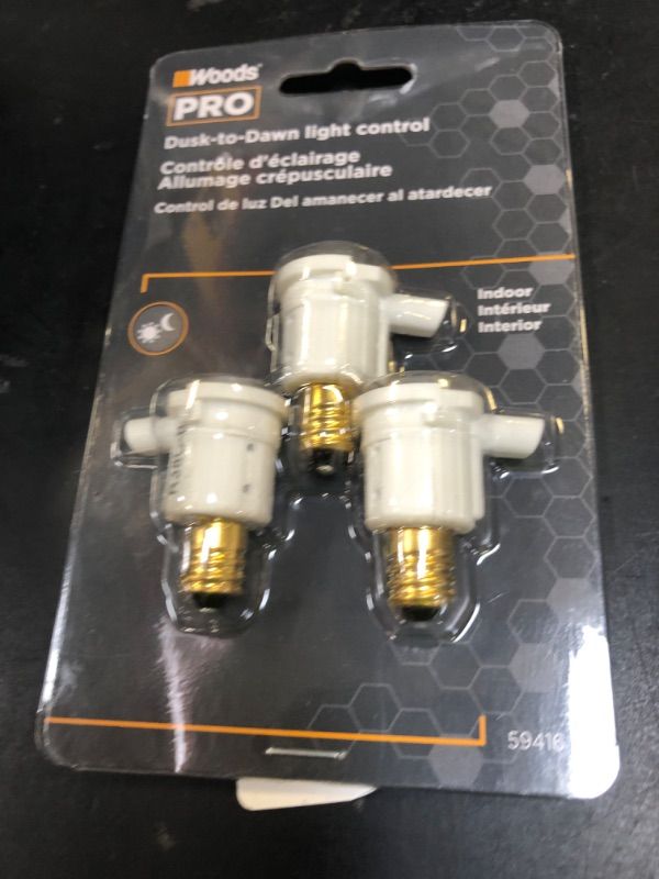 Photo 1 of Woods 59416WD Indoor Candelabra Light Sensor Socket with Photocell Timer