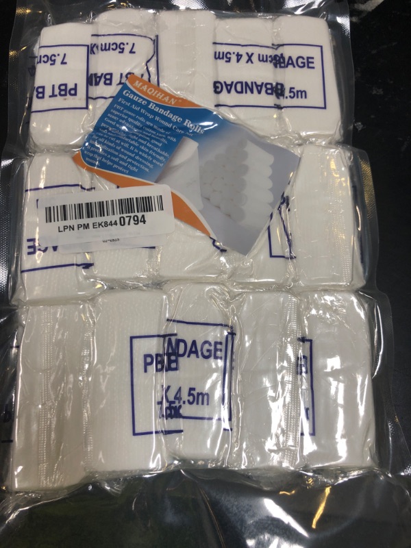 Photo 1 of 15PACK Gauze Rolls - 3 in x 4.9 Yards Individually Wrapped Bandage Rolls, Breathable First Aid Supplies, Wound Care Kit, Mummy Wraps Lightweight, Cut to Any Size