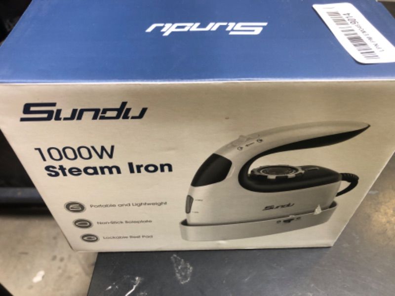 Photo 1 of Sundu Mini Travel Iron with Steam,1000W Portable Non-Stick Soleplate Steam Samll Iron for Quilting & Sewing,300 Microsteam Holes,90ml water tank,lockable safety base,Digital Temperature Control