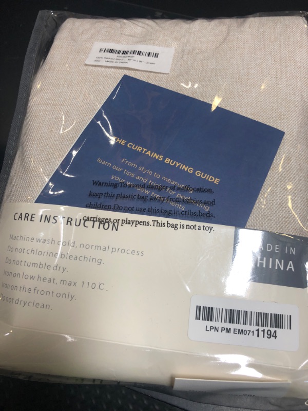 Photo 1 of 100% Blackout Shield Linen Blackout Curtains for Bedroom 96 Inches Long, Back Tab/Rod Pocket Living Room Drapes, Thermal Insulated Blackout Curtains 2 Panels Set, 50" W x 96" L,Cream