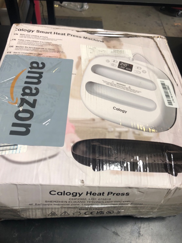 Photo 1 of Calogy Heat Press Machine for T-Shirts 10"X10", Portable Heat Press Fast Up to 410?(210 ºC), Precise Temp Control, 15 Mins Auto Off for Bag, Pillows Sublimation Vinly Transfer (White Blue-10 * 10IN)