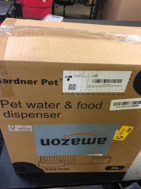 Photo 1 of Gardner Pet Automatic Gravity Cat Food Feeder and Water Dispenser Stainless Steel Two-in-One Set Large Capacity Dispenser for Pets Dogs, Puppies, Kittens, Rabbits