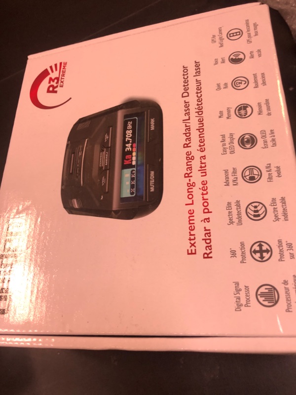 Photo 1 of Uniden R3 EXTREME LONG RANGE Laser/Radar Detector, Record Shattering Performance, Built-in GPS w/ Mute Memory, Voice Alerts, Red Light & Speed Camera Alerts, Multi-Color OLED Display , Black
