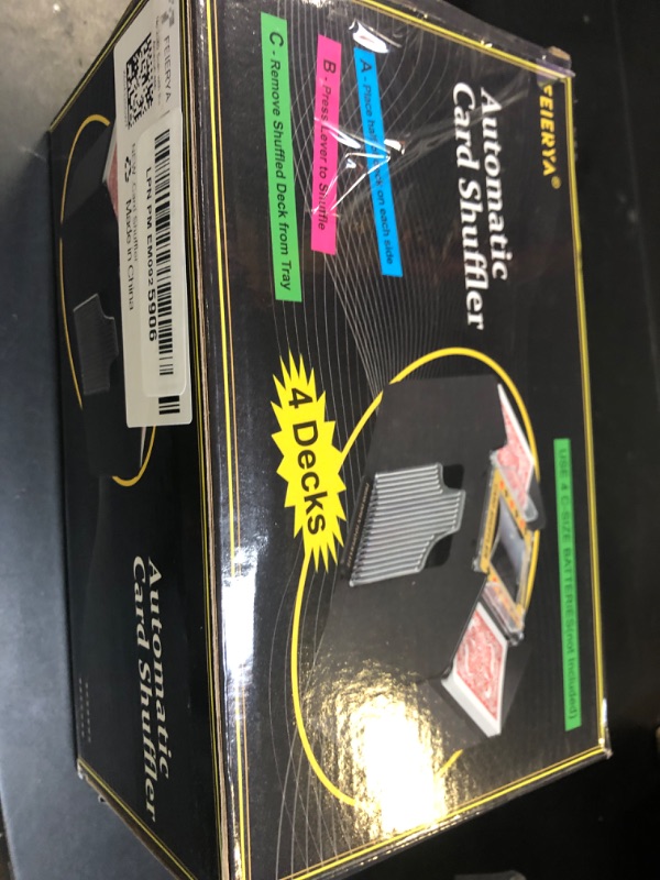 Photo 1 of FEIERYA Automatic Card Shuffler 4 Deck,Battery-Operated Electric UNO Poker Shuffler,Playing Card Shuffler for Home Card Game,Travel