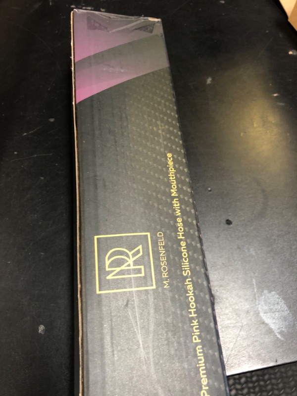 Photo 1 of M. ROSENFELD Pink Hookah Hose with Blue Mouthpiece - Premium 60" Long Silicone Water Pipe Hose - Washable, with 15" Aluminum Easy-Grip Mouthpiece - Hookah Hose Pink - Won't Rust or Ghost Hooka Hose Silicone