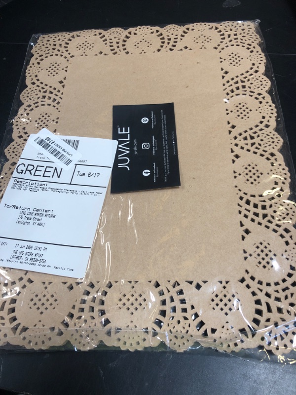 Photo 1 of 100-Pack Brown Rectangle Disposable Placemats - Fall Lace Paper Doilies for Wedding Table, Thanksgiving, Party (15.5x11.7 in) - Doilies for Tables