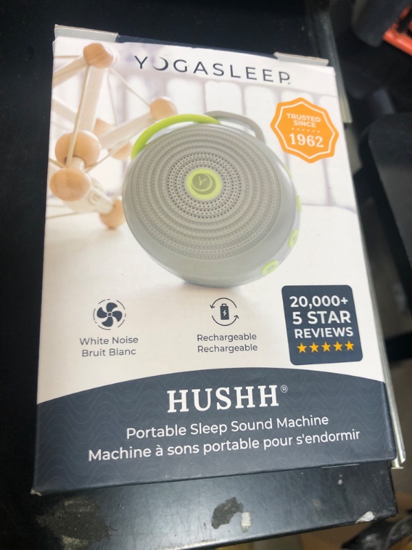 Photo 1 of Yogasleep Hushh Portable White Noise Sound Machine for Baby, 3 Soothing Natural Sounds with Volume Control, Compact Size, Noise Canceling for Sleep Aid, Office Privacy, & Meditation, Registry Gift