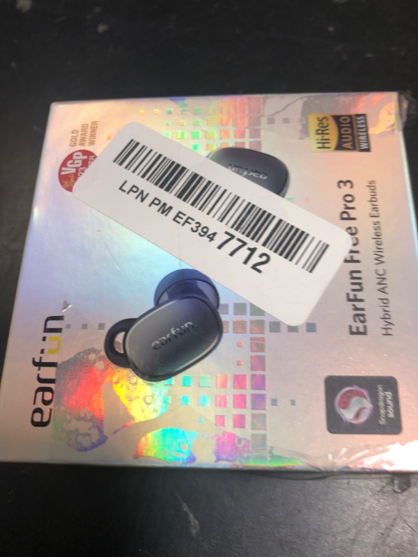 Photo 1 of EarFun Free Pro 3 Noise Cancelling Wireless Earbuds, Hi-Res Sound, Snapdragon Sound with Qualcomm aptX™ Adaptive, 6 Mics ENC, Bluetooth 5.3 Earbuds, Multipoint Connection, Custom App, Wireless Charge
