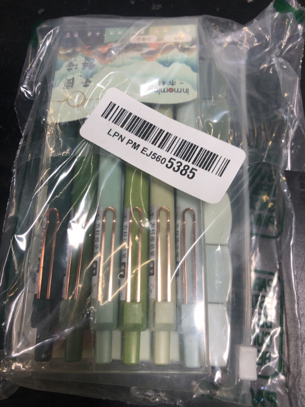Photo 1 of Resurhang Aesthetic Stationery Set Supplies Sticky Notes Set 6 Mini Correction Tapes 6 Retractable Black Ink Pens 0.5mm Fine Point Paper Corrective Pen Self Stick Index Tabs(Green)