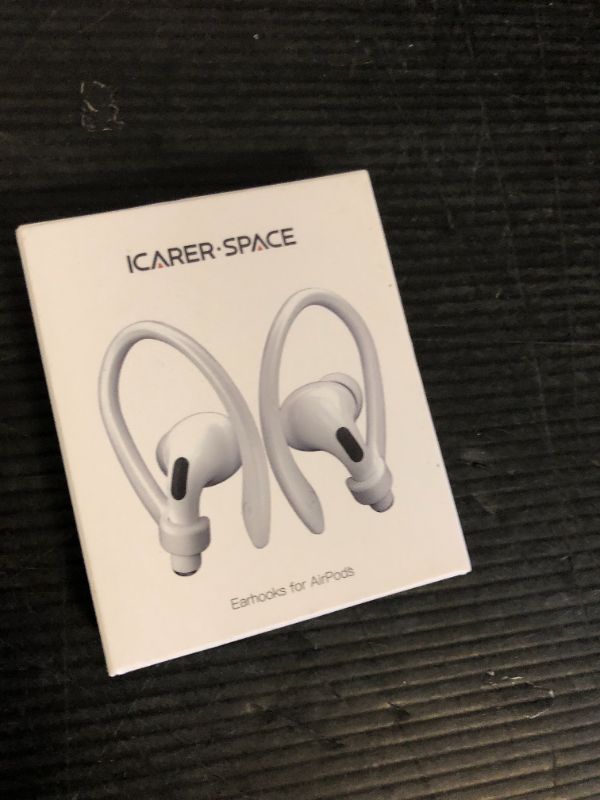 Photo 1 of ICARERSPACE 2 Pairs AirPods Ear Hooks for AirPods Pro 2, AirPods Pro, AirPods 4, 3, 2 & 1, Upgraded Anti Slip Sports Clip Hooks for AirPods 1, 2, 3, 4,Pro and Pro 2 – White