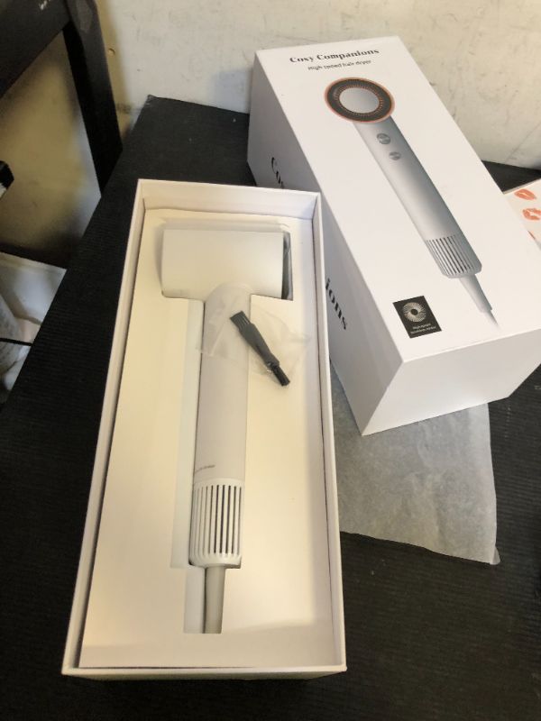 Photo 1 of Hair Dryer, 150000 RPM High-Speed Blow Dryer with 500Million Negative Ions for Fast Drying, Lightweight & Thermo-Control, Hair Dryer with Diffuser and Nozzle, Ideal for Salon & Travel, White