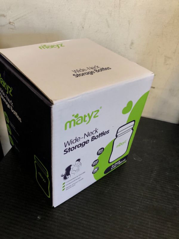 Photo 1 of Matyz 4-Pack Wide Mouth Breast Milk Storage Containers with Lids (Blue, 6oz Each) - Freezer Safe Breastmilk Storage Bottles - Breast Pump Accessories for Medela Spectra Avent Breast Pumps