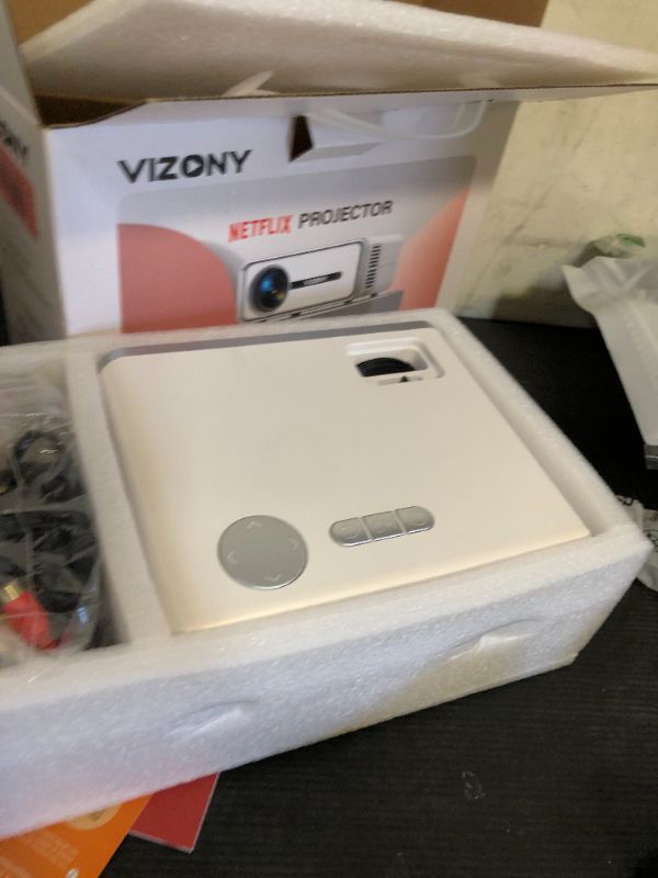 Photo 1 of [Netflix Officially/Dolby Audio] Smart Projector with WiFi and Bluetooth, VIZONY Native 1080P Projector with Apps Built in Netflix, Youtube, Hulu, Disney+, Portable Mini Projector for Indoor/Outdoor
