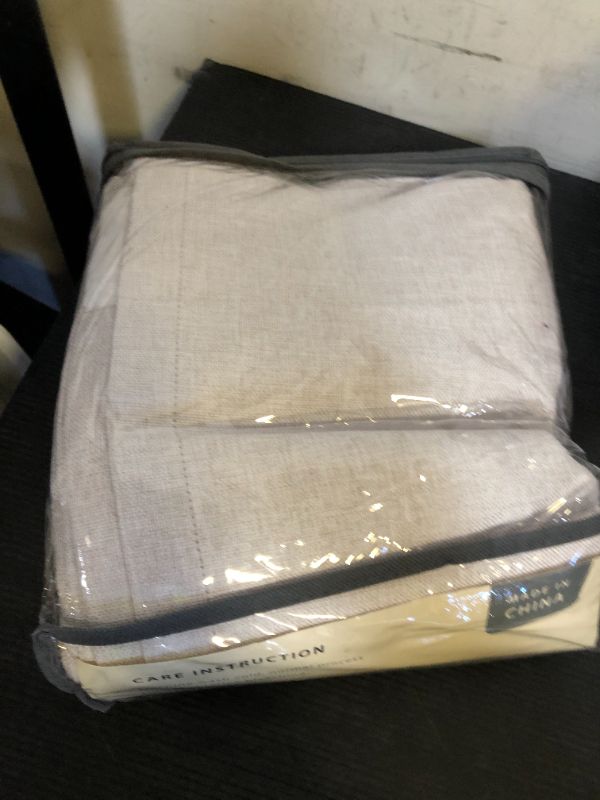 Photo 1 of 100% Blackout Shield Full Blackout Curtains for Bedroom 84 inch Length 2 Panels Set, Clip Rings/Rod Pocket Faux Linen Black Out Curtains for Living Room, Thermal Insulated, 50Wx84L, Beige