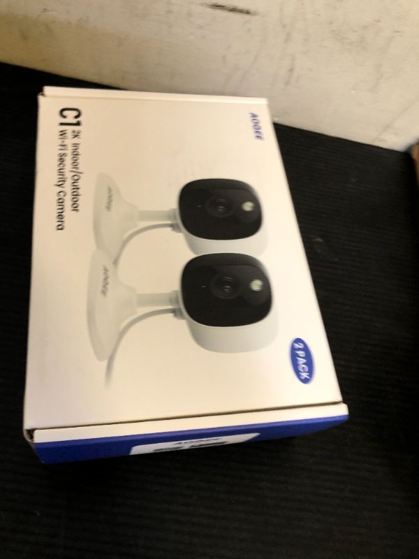 Photo 1 of AOQEE 2K Cameras for Home Security-Outdoor/Indoor Camera for Dog/Cat/Pet/Nanny/Baby, Color Night Vision, White Light, Siren, 24/7 SD Recordings, Works with Alexa/Google Home, C1-White-2P (2.4Ghz WiFi)