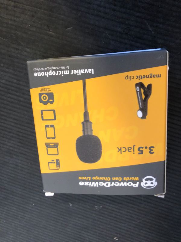 Photo 1 of PowerDeWise Professional Grade Lavalier Clip On Microphone - Lav Mic for Camera Phone iPhone GoPro Video Recording ASMR - Small Noise Cancelling 3.5mm Tiny Shirt Microphone with Easy Clip On System
