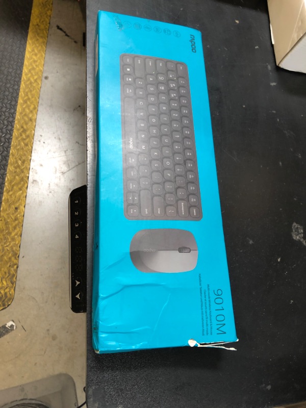 Photo 1 of Rapoo 9010M Multi-Device Keyboard and Mouse Combo, 2.4GHz/Bluetooth 5.0/4.0 Wireless Keyboard & Mouse Set for Windows/Mac/Linux/Chrome, Support 4 Devices, Low-Profile Silent Click, Battery Powered