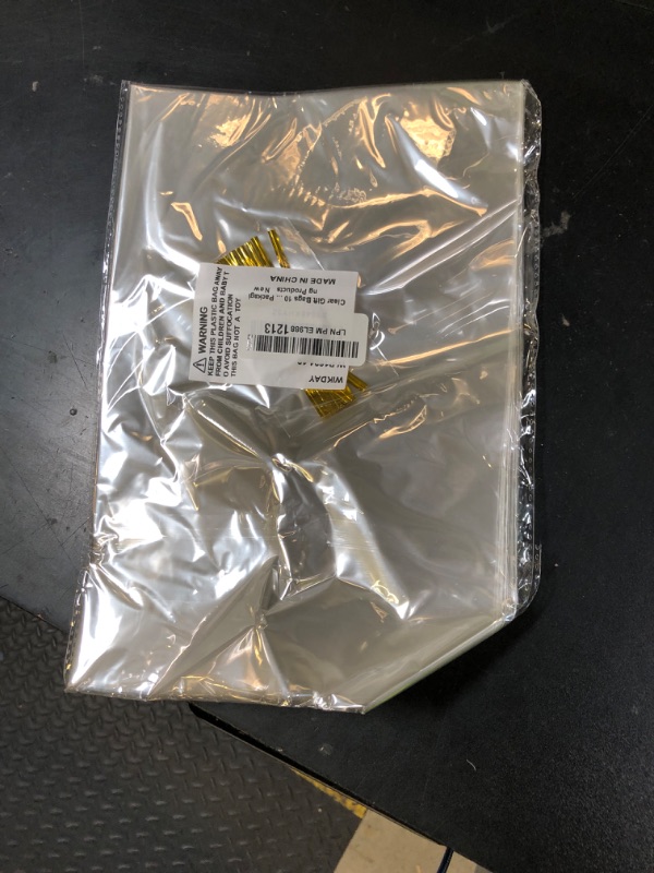 Photo 1 of Clear Gift Bags 10 PCS 16x24 Inches Large Cellophane Wrap for Gift Baskets Wrapping Plastic with Ties for Gift Giving, Packaging Products