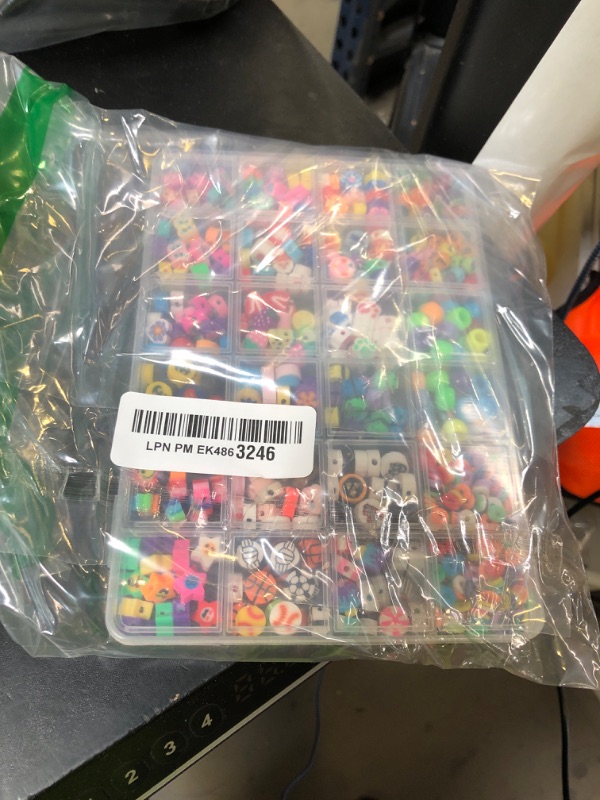 Photo 1 of 1000PCS Polymer Clay Beads Bracelet Making kit, 24 Style Cute Fun Beads Fruit Flower Animal Cake Butterfly Heart Beads Charms for Jewelry Necklace Earring Making DIY Accessories for Women Girls