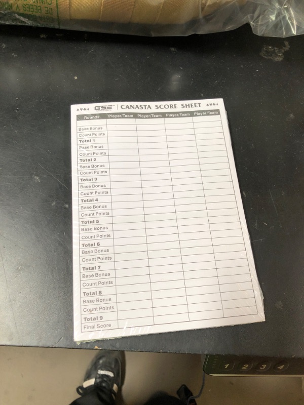 Photo 1 of GSE Games & Sports Expert 100-Pack 7" x 5" Canasta Score Sheets, Canasta Score Pad with Game Instructions & Trick Values for Scorekeeping