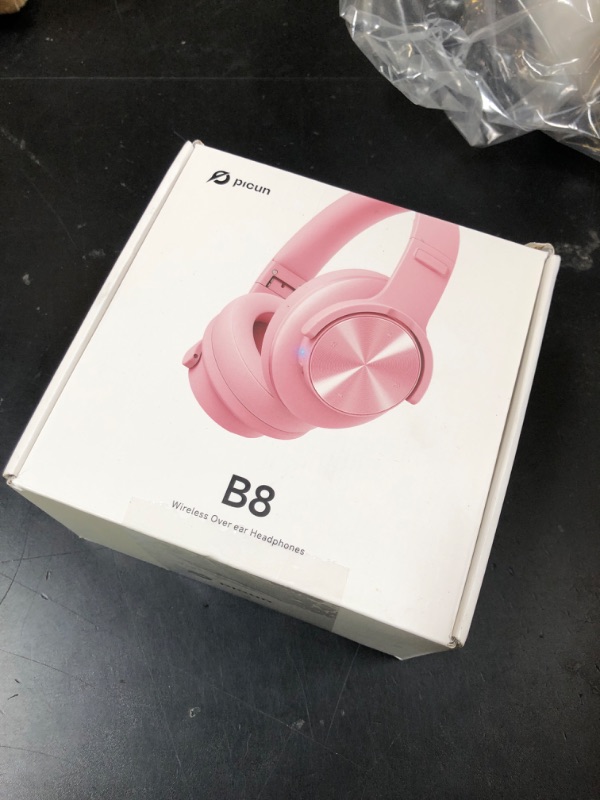 Photo 1 of Picun B8 Headphones Wireless Bluetooth, 120H Bluetooth Headphone Over Ear with 3EQ Music Modes, Hands-Free Calls, Deep Bass Headphones for Travel Home Office Cellphone PC (Pink)