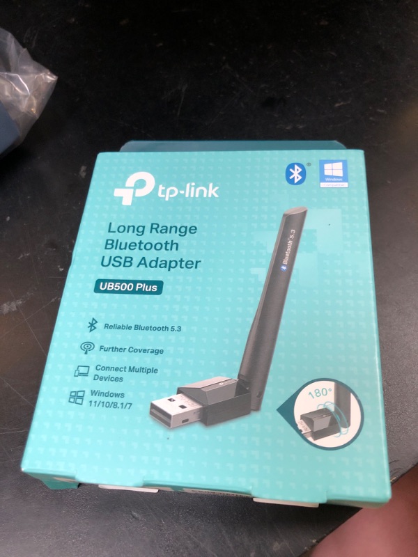 Photo 1 of TP-Link USB Bluetooth Adapter for PC, Bluetooth 5.3 Long Range Receiver, Plug and Play, Adjustable Antenna, Supports Windows 11/10/8.1/7 for Desktop, Laptop, PS5/PS4/Xbox Controller (UB500 Plus)