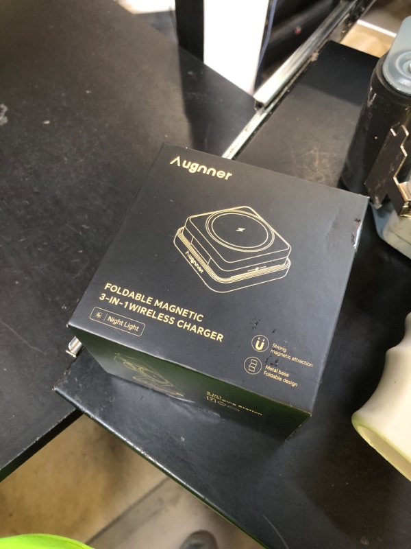 Photo 1 of ?2025 Upgraded? Wireless Charger 3 in 1, Foldable Wireless Charging Station with Light for Apple MagSafe Charger, Travel Magnetic Charger for iPhone 16/15/14/13/12 Apple Watch AirPods (20W Adapter)