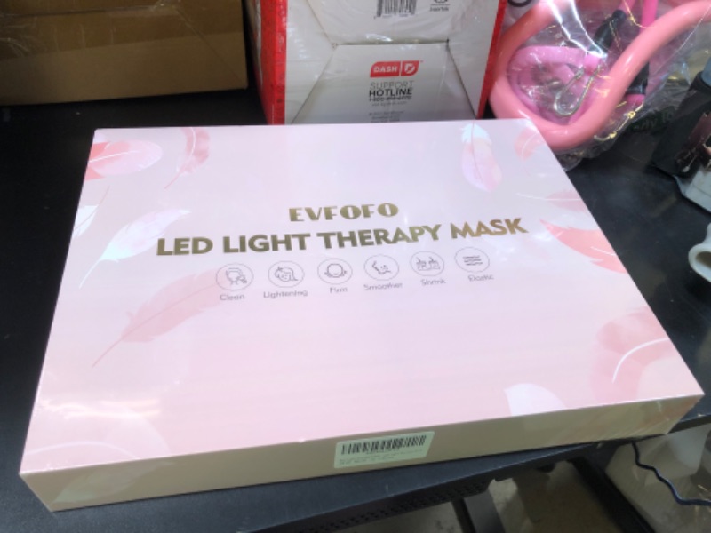 Photo 1 of Red Light Therapy Mask for Face, 7 Colors LED Face Mask Light Therapy At Home, Led Face Mask Light Therapy, Pink