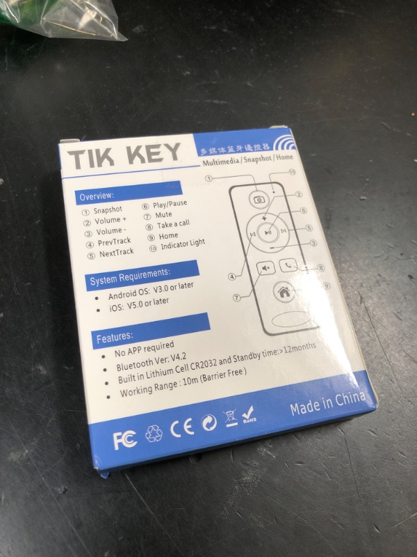 Photo 1 of Mars Fox BT Multimedia Music Player Remote Control for Play Pause Next Prevtrack Volume Up/Down Mute Fit for iOS iPhone ipad Android System Smartphone Tablet Devices Sony FiiO Player ect