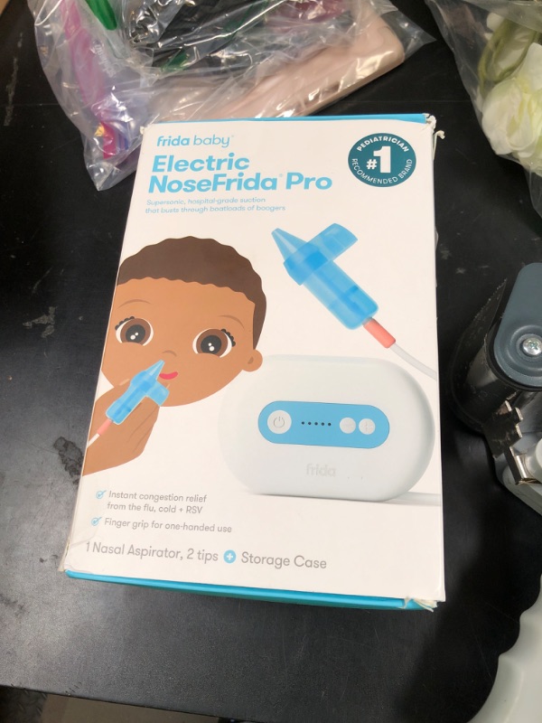 Photo 1 of Frida Baby Electric NoseFrida Pro Nasal Aspirator for Baby, Hospital Grade Suction, Nose Sucker for Baby & Toddler, Nasal Aspirator for Congestion Relief, 5 Suction Levels, 2 Tips, Cordless with Case