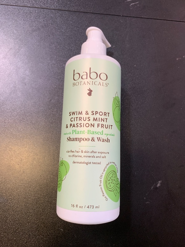 Photo 1 of Babo Botanicals Swim & Sport Citrus Mint & Passion Fruit Clarifying Shampoo & Body Wash - 16 Fl Oz