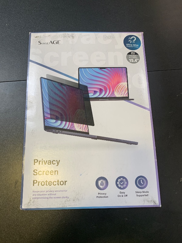Photo 1 of SenseAGE Magnetic Privacy Screen Filter for MacBook Pro 15.4 Inch, Easy On/Off Anti-Blue Light Privacy Screen Protector, Compatible with MacBook Pro 15.4 inch (2016-2019)